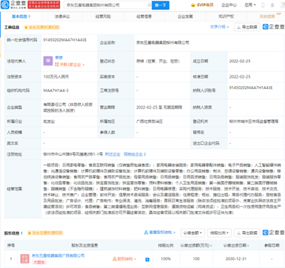 京東在柳州成立新公司，拓展人工智能硬件及電子產品業務